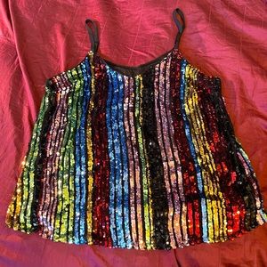 Colorful Multicolored Sequin top, Size XXL